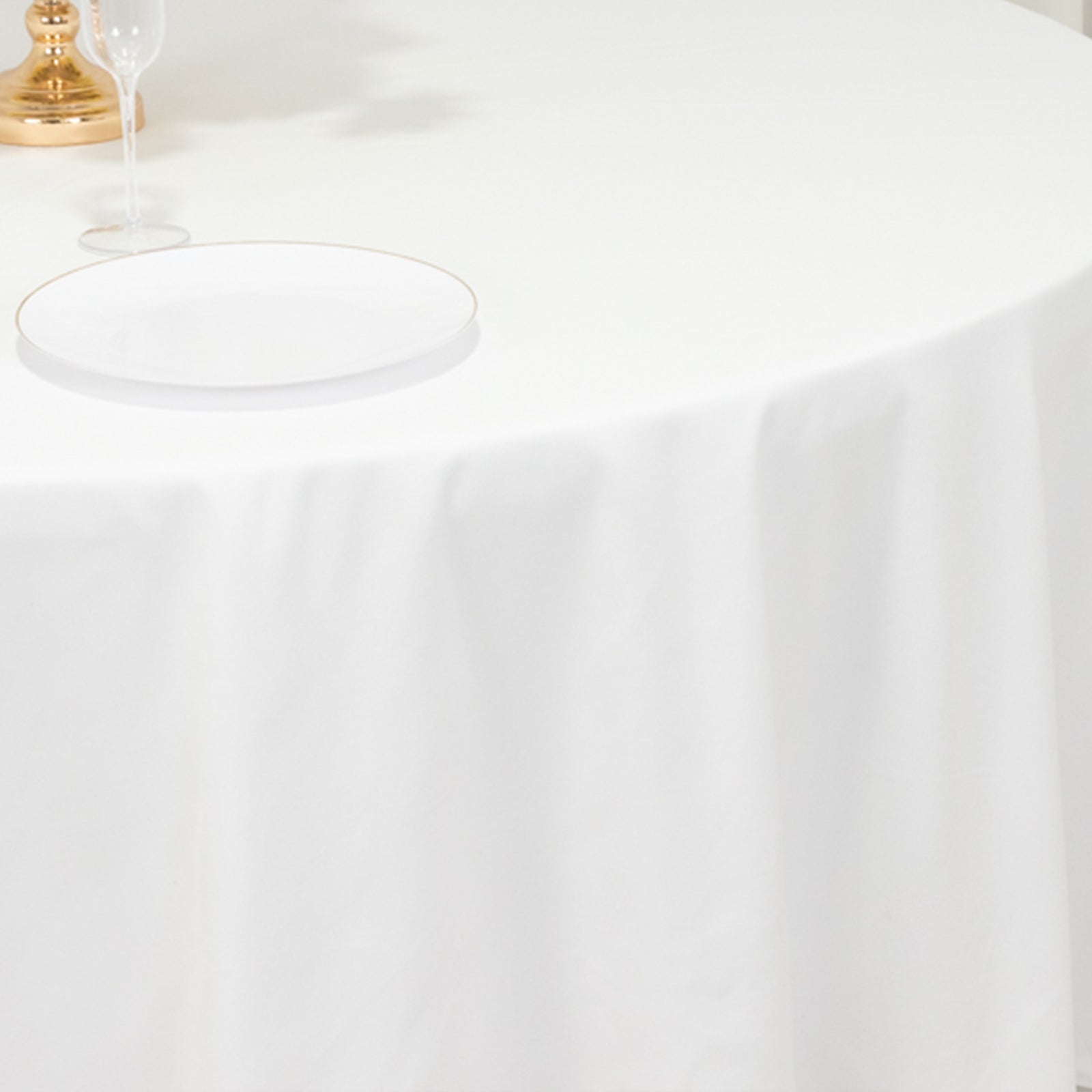 Cotton Blend 108" Round Tablecloth White - Wrinkle - Resistant Design for Versatile Table Settings - Bell Racket Store