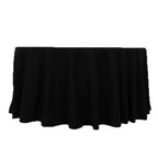 Cotton Blend 120" Round Tablecloth Black - Seamless Wrinkle - Resistant Table Cover - Bell Racket Store