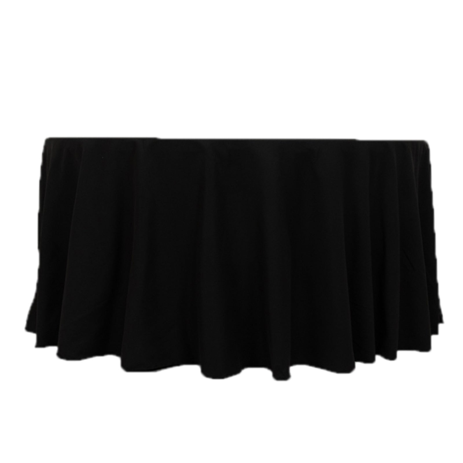 Cotton Blend 120" Round Tablecloth Black - Seamless Wrinkle - Resistant Table Cover - Bell Racket Store