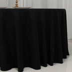 Cotton Blend 120" Round Tablecloth Black - Seamless Wrinkle - Resistant Table Cover - Bell Racket Store
