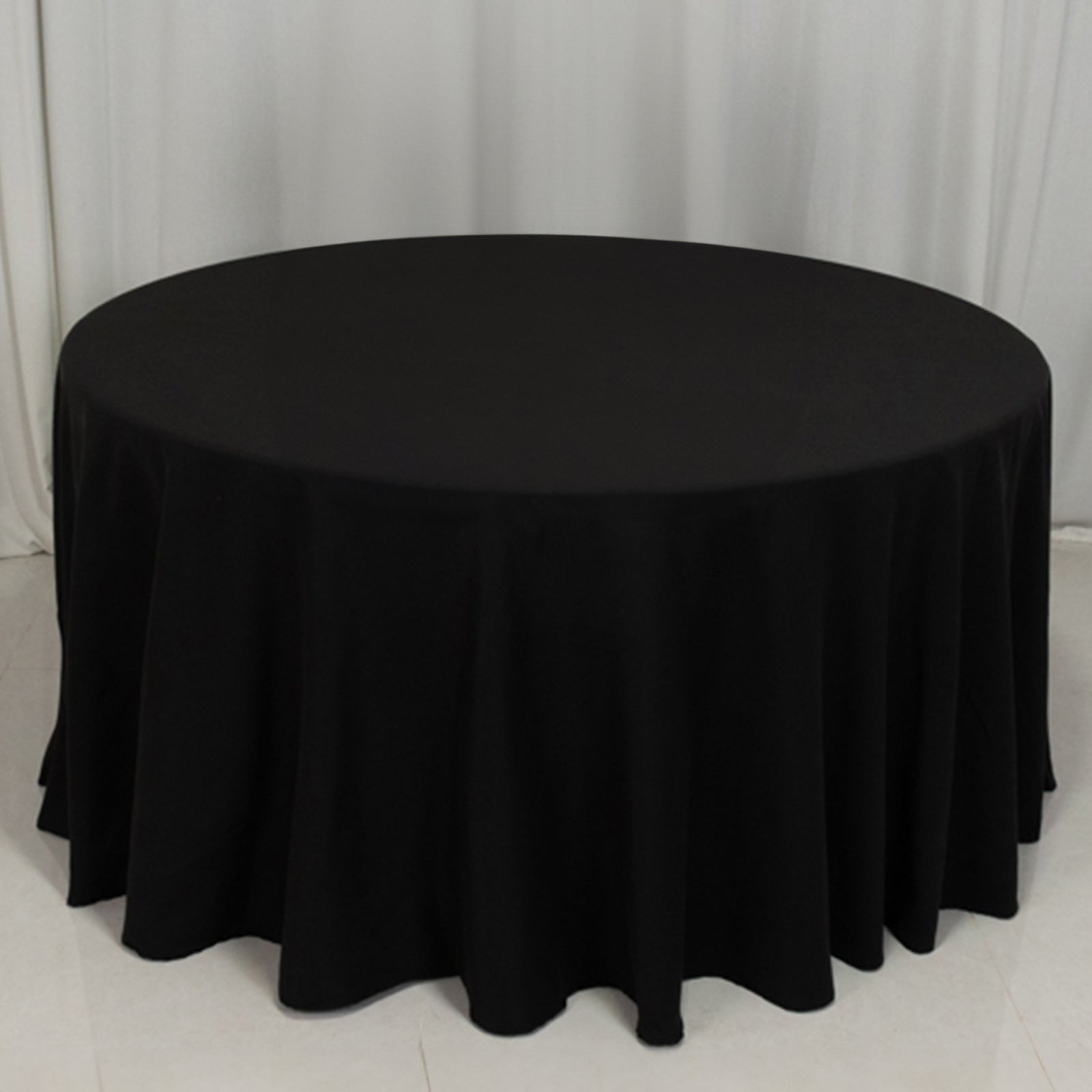 Cotton Blend 120" Round Tablecloth Black - Seamless Wrinkle - Resistant Table Cover - Bell Racket Store