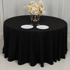 Cotton Blend 120" Round Tablecloth Black - Seamless Wrinkle - Resistant Table Cover - Bell Racket Store