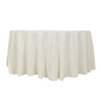 Cotton Blend 120" Round Tablecloth Ivory - Seamless Wrinkle - Resistant Table Cover - Bell Racket Store