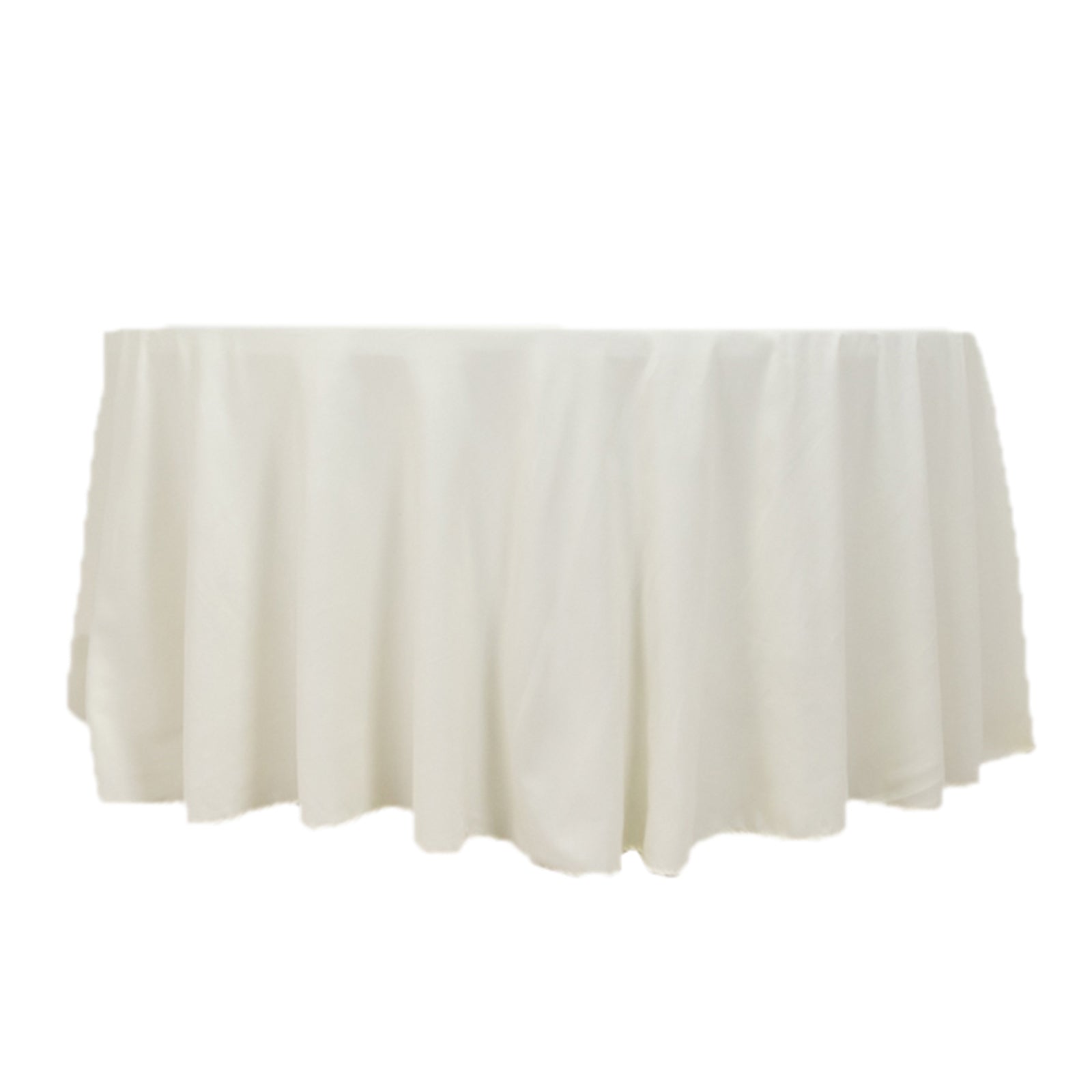 Cotton Blend 120" Round Tablecloth Ivory - Seamless Wrinkle - Resistant Table Cover - Bell Racket Store
