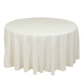 Cotton Blend 120" Round Tablecloth Ivory - Seamless Wrinkle - Resistant Table Cover - Bell Racket Store