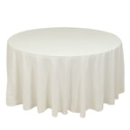 Cotton Blend 120" Round Tablecloth Ivory - Seamless Wrinkle - Resistant Table Cover - Bell Racket Store
