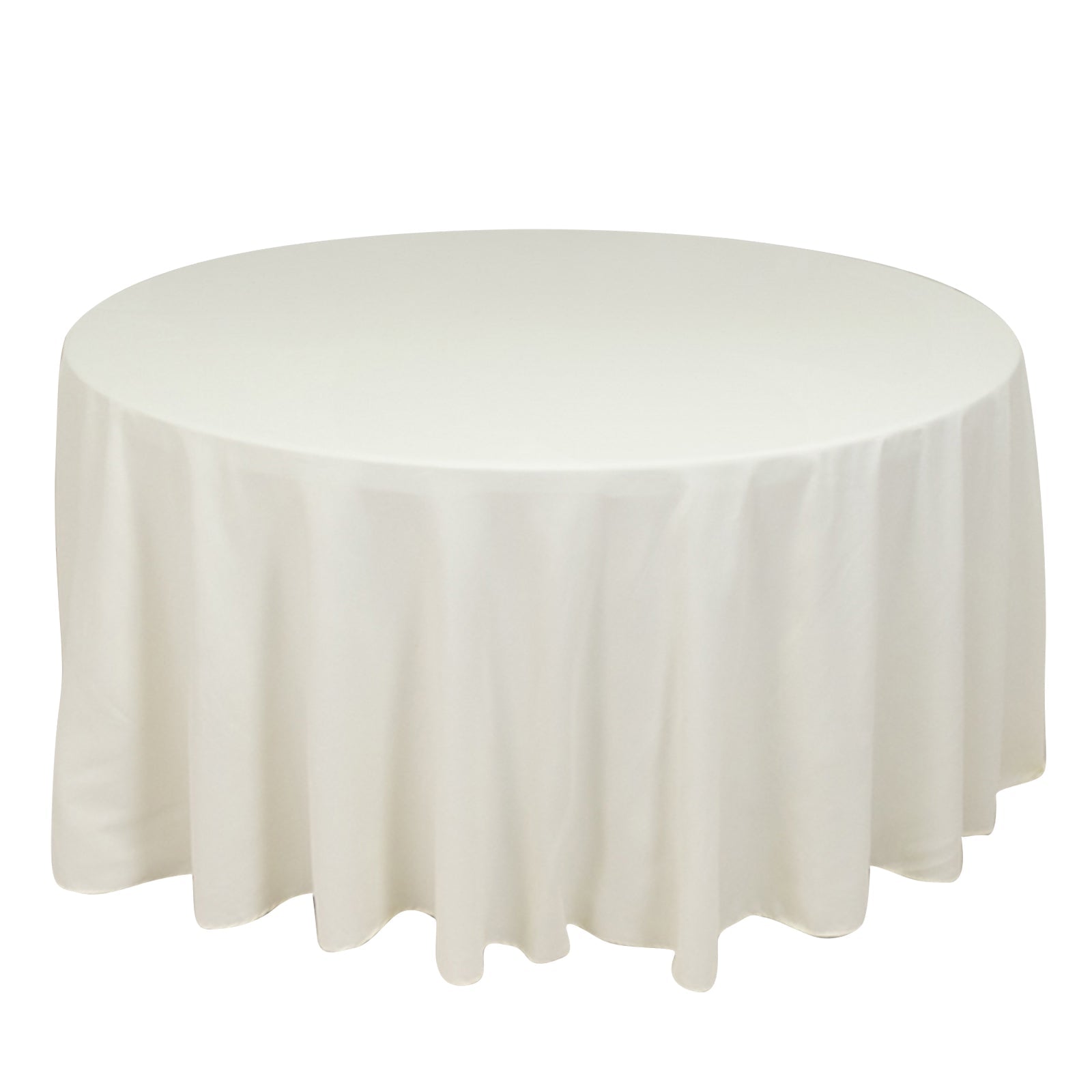 Cotton Blend 120" Round Tablecloth Ivory - Seamless Wrinkle - Resistant Table Cover - Bell Racket Store