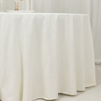 Cotton Blend 120" Round Tablecloth Ivory - Seamless Wrinkle - Resistant Table Cover - Bell Racket Store