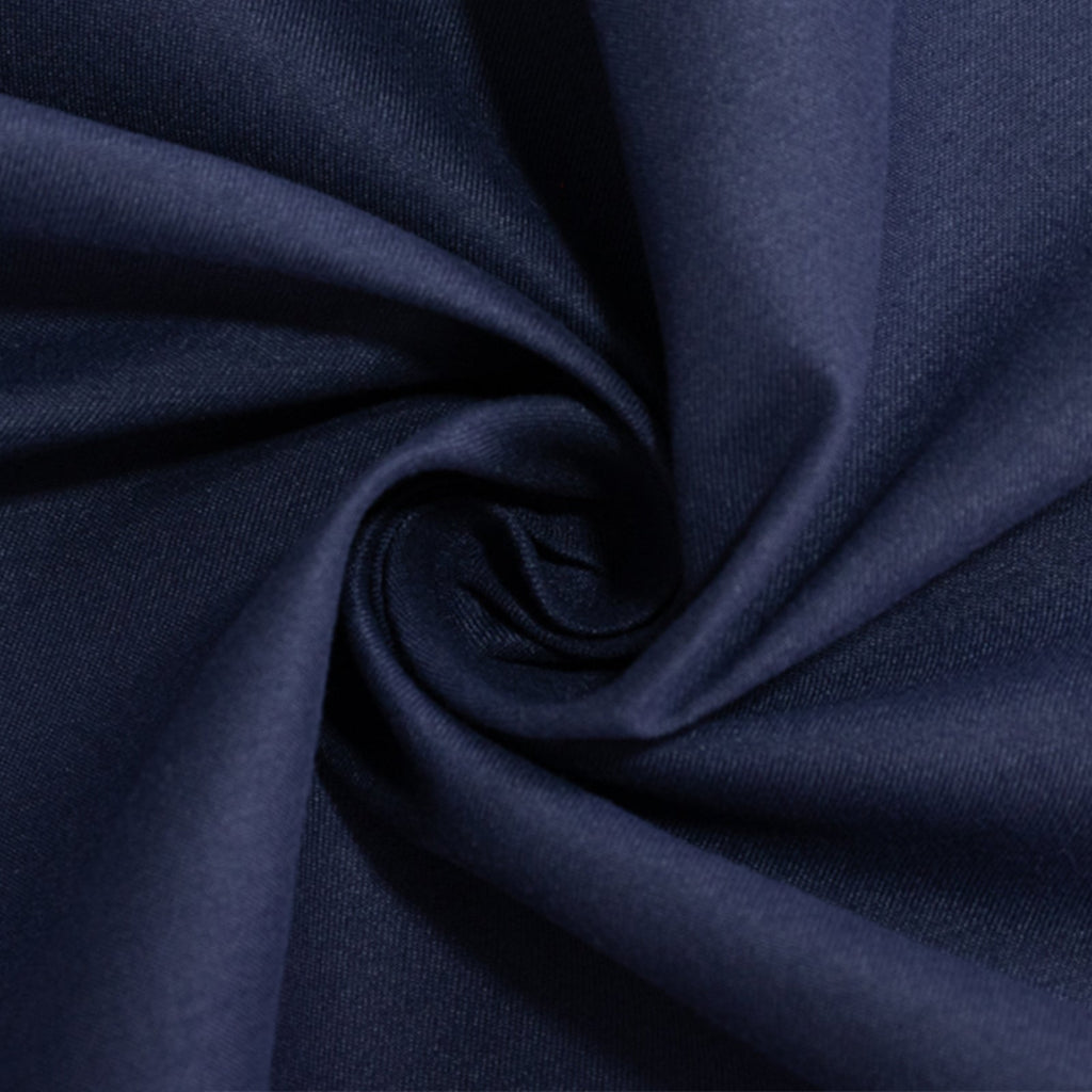 Cotton Blend 120" Round Tablecloth Navy Blue - Seamless Wrinkle - Resistant Table Cover - Bell Racket Store
