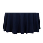 Cotton Blend 120" Round Tablecloth Navy Blue - Seamless Wrinkle - Resistant Table Cover - Bell Racket Store