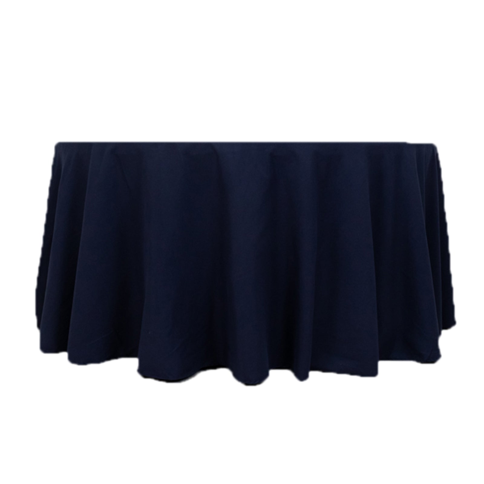 Cotton Blend 120" Round Tablecloth Navy Blue - Seamless Wrinkle - Resistant Table Cover - Bell Racket Store