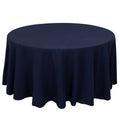 Cotton Blend 120" Round Tablecloth Navy Blue - Seamless Wrinkle - Resistant Table Cover - Bell Racket Store