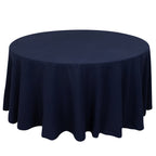 Cotton Blend 120" Round Tablecloth Navy Blue - Seamless Wrinkle - Resistant Table Cover - Bell Racket Store
