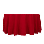Cotton Blend 120" Round Tablecloth Red - Seamless Wrinkle - Resistant Table Cover - Bell Racket Store