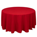 Cotton Blend 120" Round Tablecloth Red - Seamless Wrinkle - Resistant Table Cover - Bell Racket Store