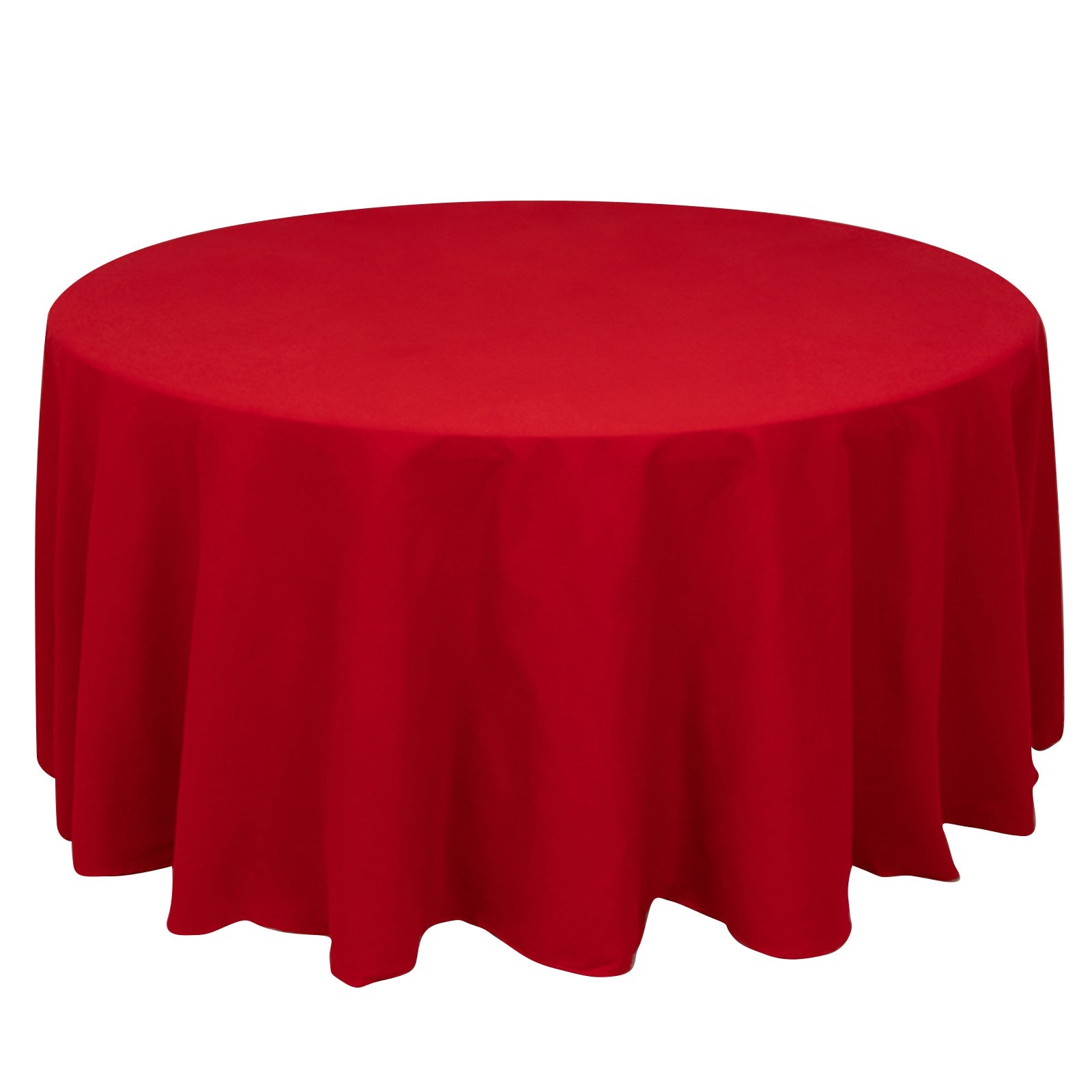 Cotton Blend 120" Round Tablecloth Red - Seamless Wrinkle - Resistant Table Cover - Bell Racket Store