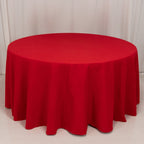 Cotton Blend 120" Round Tablecloth Red - Seamless Wrinkle - Resistant Table Cover - Bell Racket Store