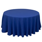 Cotton Blend 120" Round Tablecloth Royal Blue - Seamless Wrinkle - Resistant Table Cover - Bell Racket Store
