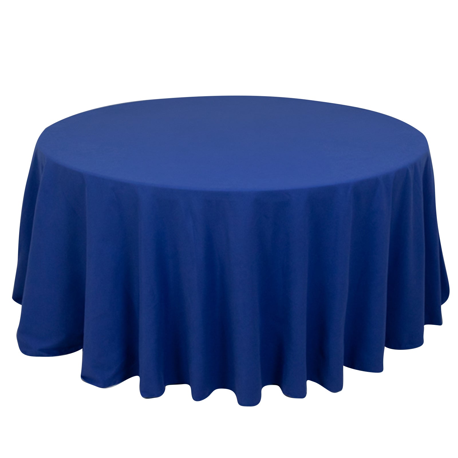 Cotton Blend 120" Round Tablecloth Royal Blue - Seamless Wrinkle - Resistant Table Cover - Bell Racket Store