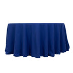 Cotton Blend 120" Round Tablecloth Royal Blue - Seamless Wrinkle - Resistant Table Cover - Bell Racket Store
