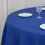 Cotton Blend 120" Round Tablecloth Royal Blue - Seamless Wrinkle - Resistant Table Cover - Bell Racket Store