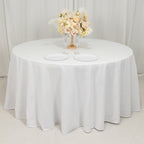 Cotton Blend 120" Round Tablecloth White - Seamless Wrinkle - Resistant Design for Upscale Occasions - Bell Racket Store