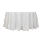 Cotton Blend 120" Round Tablecloth White - Seamless Wrinkle - Resistant Design for Upscale Occasions - Bell Racket Store