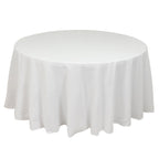 Cotton Blend 120" Round Tablecloth White - Seamless Wrinkle - Resistant Design for Upscale Occasions - Bell Racket Store