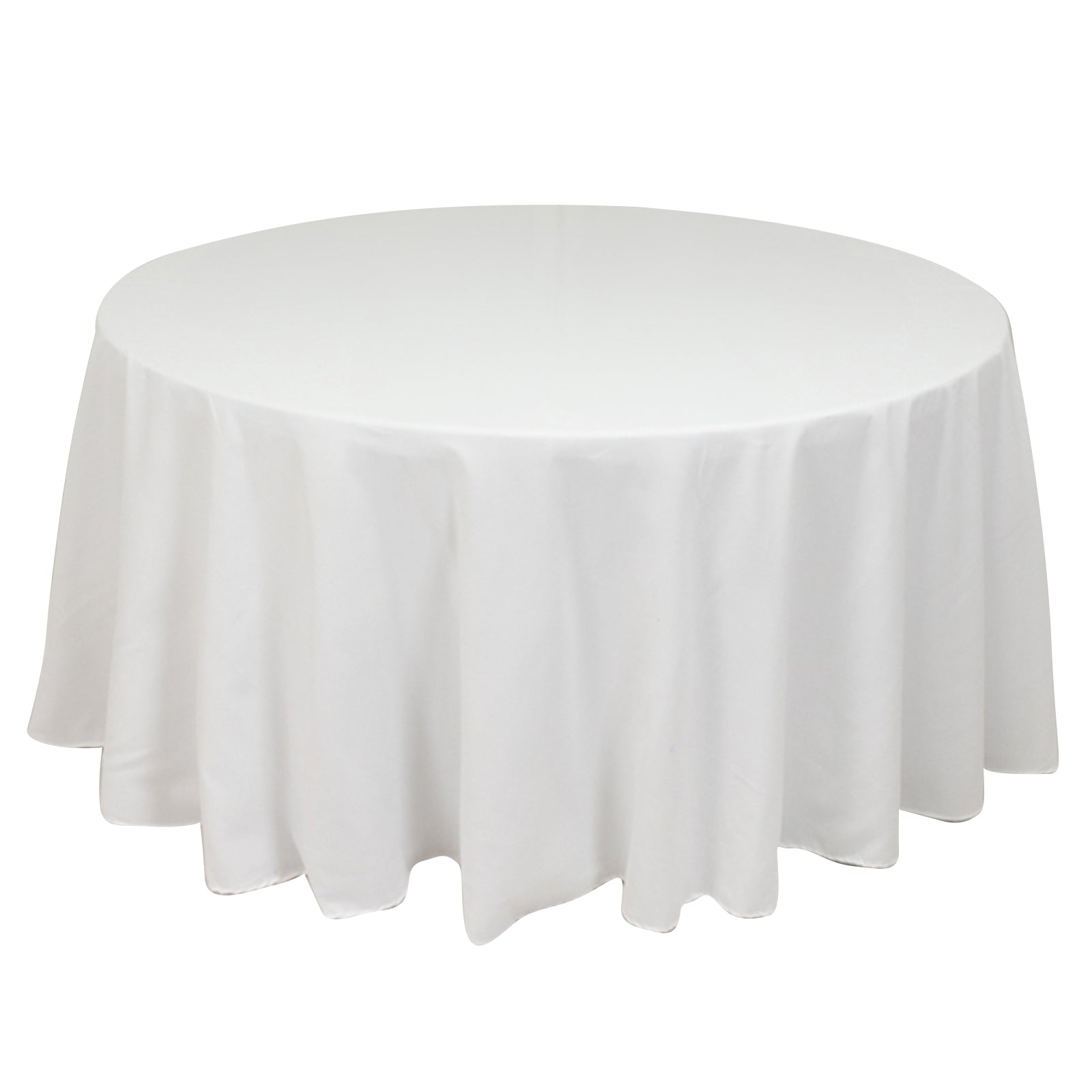 Cotton Blend 120" Round Tablecloth White - Seamless Wrinkle - Resistant Design for Upscale Occasions - Bell Racket Store