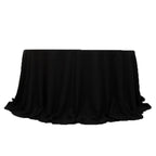 Cotton Blend 132" Round Tablecloth Black - Seamless Wrinkle - Resistant Table Cover - Bell Racket Store