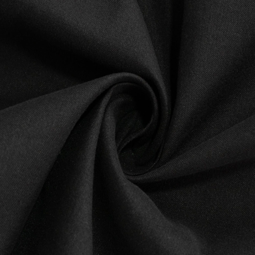 Cotton Blend 132" Round Tablecloth Black - Seamless Wrinkle - Resistant Table Cover - Bell Racket Store