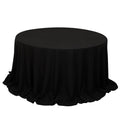 Cotton Blend 132" Round Tablecloth Black - Seamless Wrinkle - Resistant Table Cover - Bell Racket Store