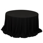 Cotton Blend 132" Round Tablecloth Black - Seamless Wrinkle - Resistant Table Cover - Bell Racket Store