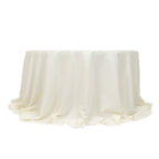 Cotton Blend 132" Round Tablecloth Ivory - Seamless Wrinkle - Resistant Table Cover - Bell Racket Store