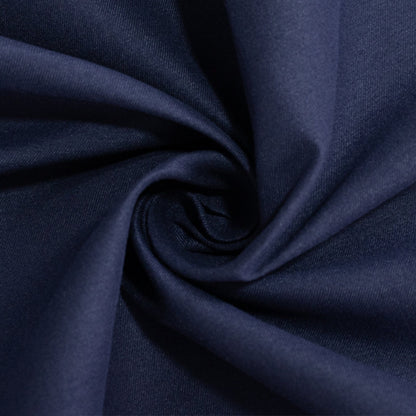 Cotton Blend 132" Round Tablecloth Navy Blue - Seamless Wrinkle - Resistant Table Cover - Bell Racket Store