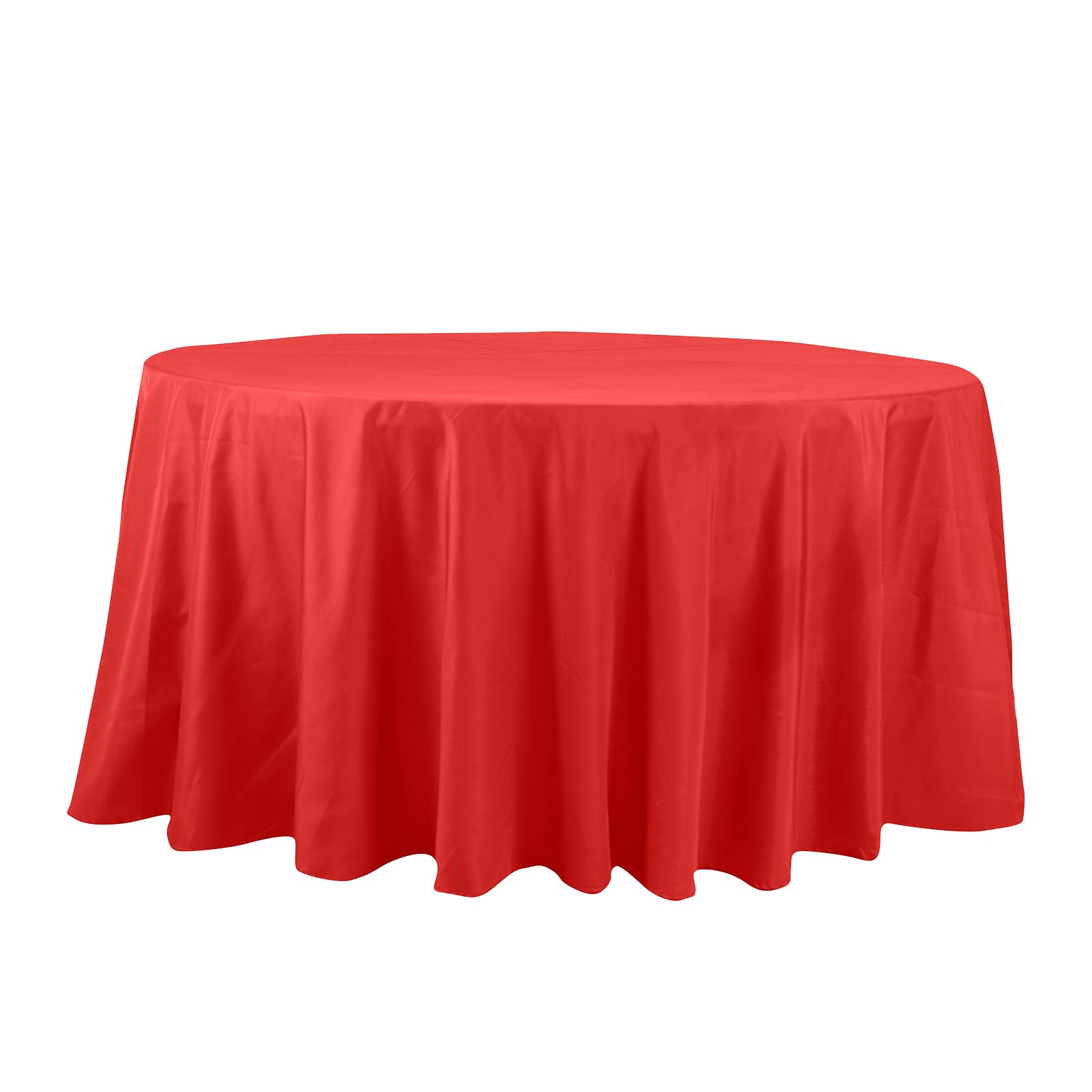 Cotton Blend 132" Round Tablecloth Red - Seamless Wrinkle - Resistant Table Cover - Bell Racket Store