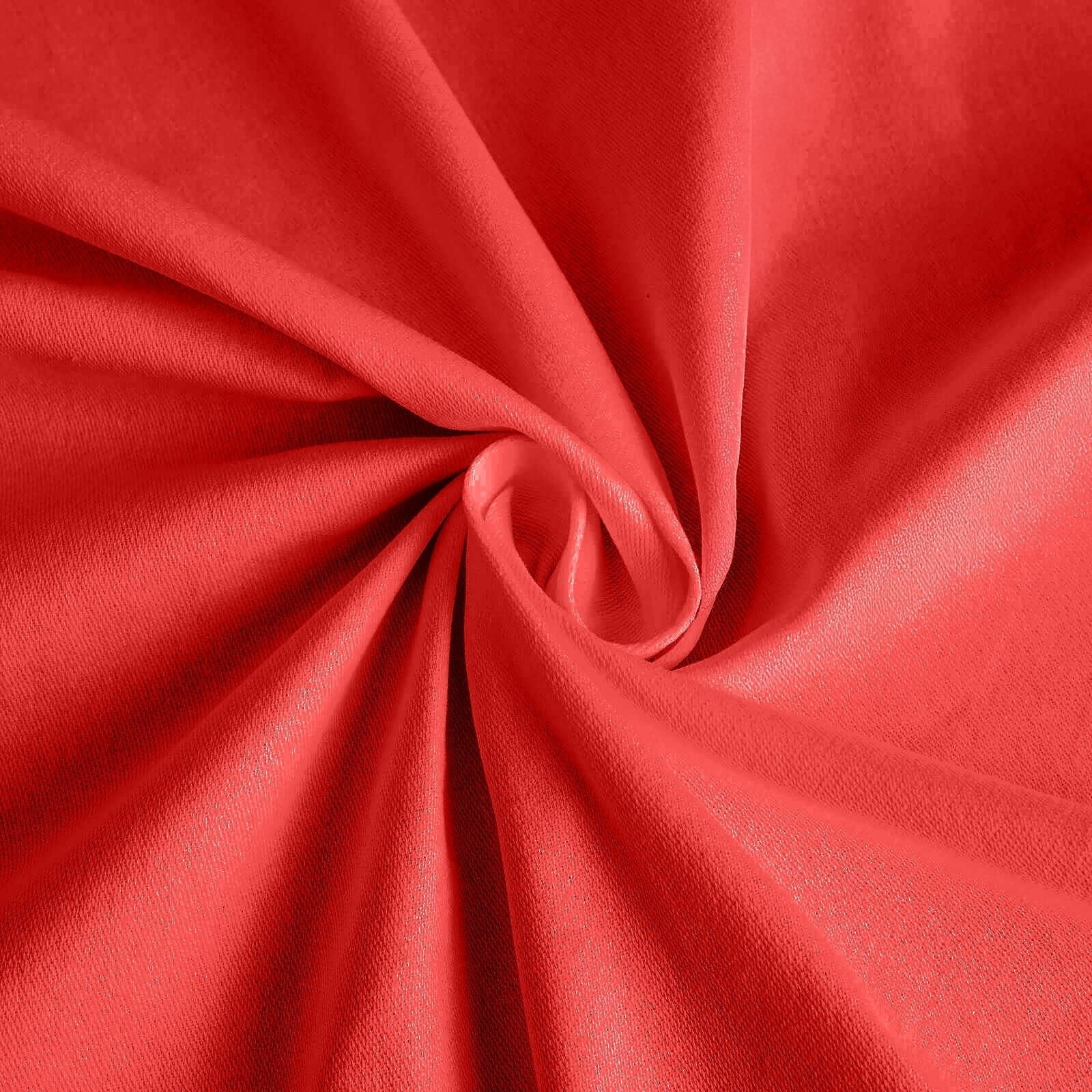 Cotton Blend 132" Round Tablecloth Red - Seamless Wrinkle - Resistant Table Cover - Bell Racket Store