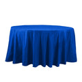Cotton Blend 132" Round Tablecloth Royal Blue - Seamless Wrinkle - Resistant Table Cover - Bell Racket Store