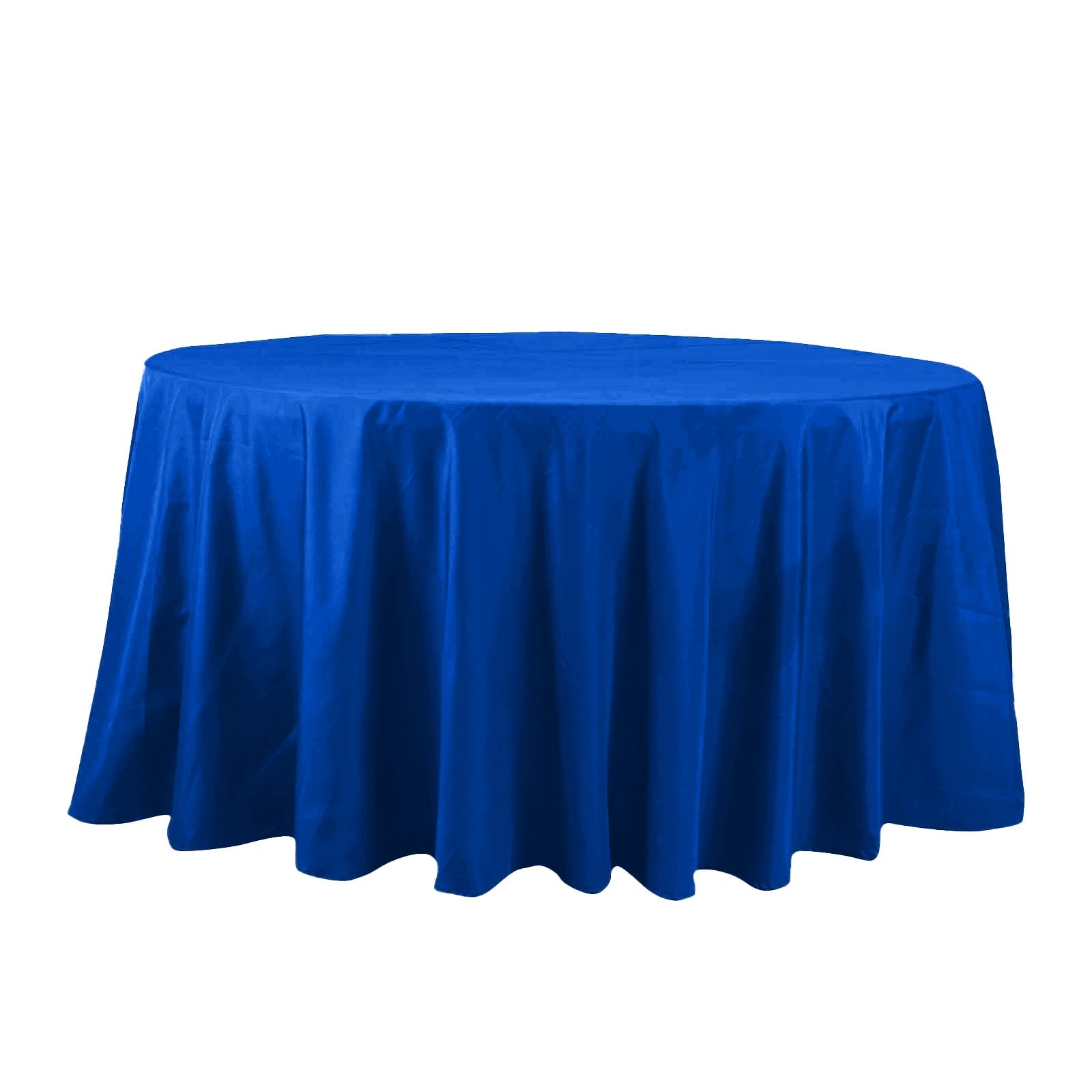 Cotton Blend 132" Round Tablecloth Royal Blue - Seamless Wrinkle - Resistant Table Cover - Bell Racket Store