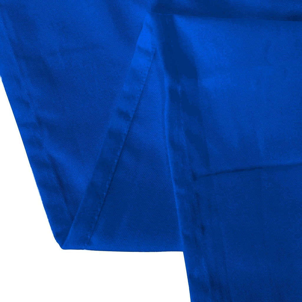 Cotton Blend 132" Round Tablecloth Royal Blue - Seamless Wrinkle - Resistant Table Cover - Bell Racket Store