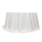 Cotton Blend 132" Round Tablecloth White - Seamless Wrinkle - Resistant Design for Formal Events - Bell Racket Store