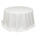 Cotton Blend 132" Round Tablecloth White - Seamless Wrinkle - Resistant Design for Formal Events - Bell Racket Store