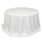 Cotton Blend 132" Round Tablecloth White - Seamless Wrinkle - Resistant Design for Formal Events - Bell Racket Store