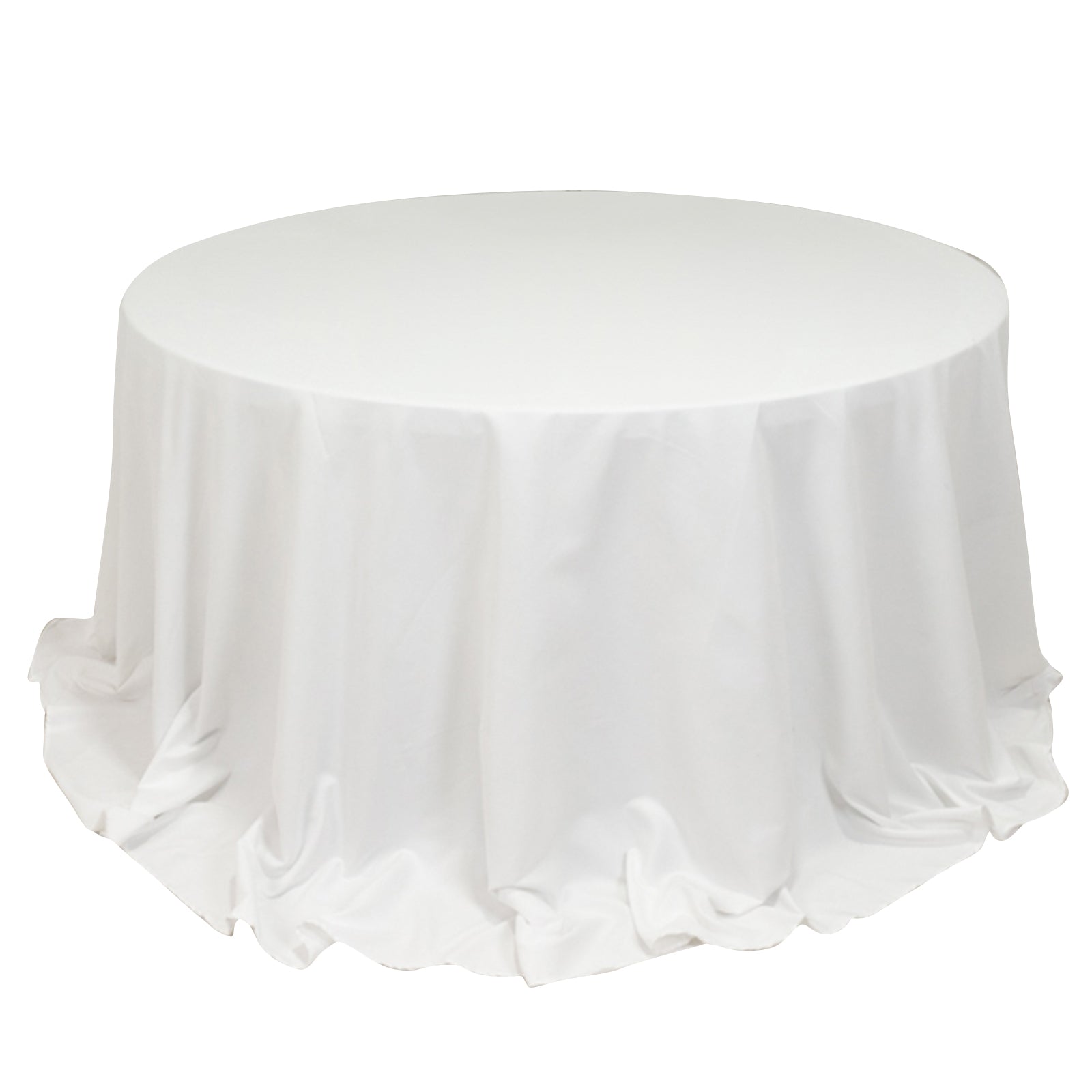Cotton Blend 132" Round Tablecloth White - Seamless Wrinkle - Resistant Design for Formal Events - Bell Racket Store