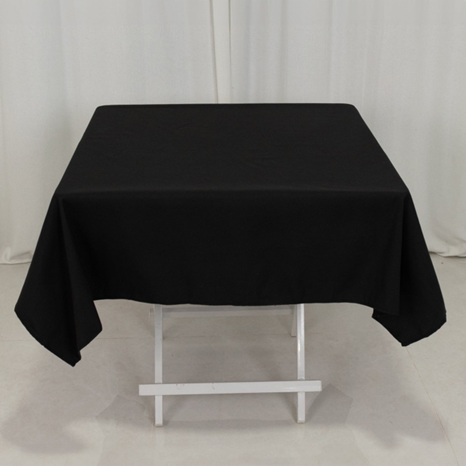 Cotton Blend 54"x54" Square Tablecloth Black - Wrinkle - Resistant Finish for Modern Table Settings - Bell Racket Store