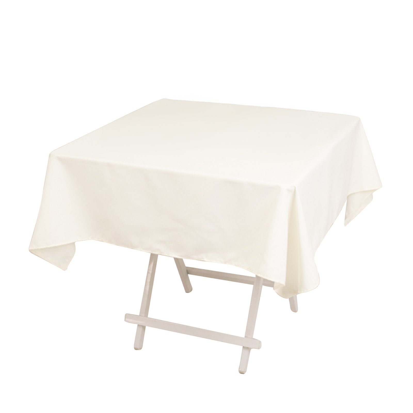 Cotton Blend 54"x54" Square Tablecloth Ivory - Wrinkle - Resistant Table Cover - Bell Racket Store