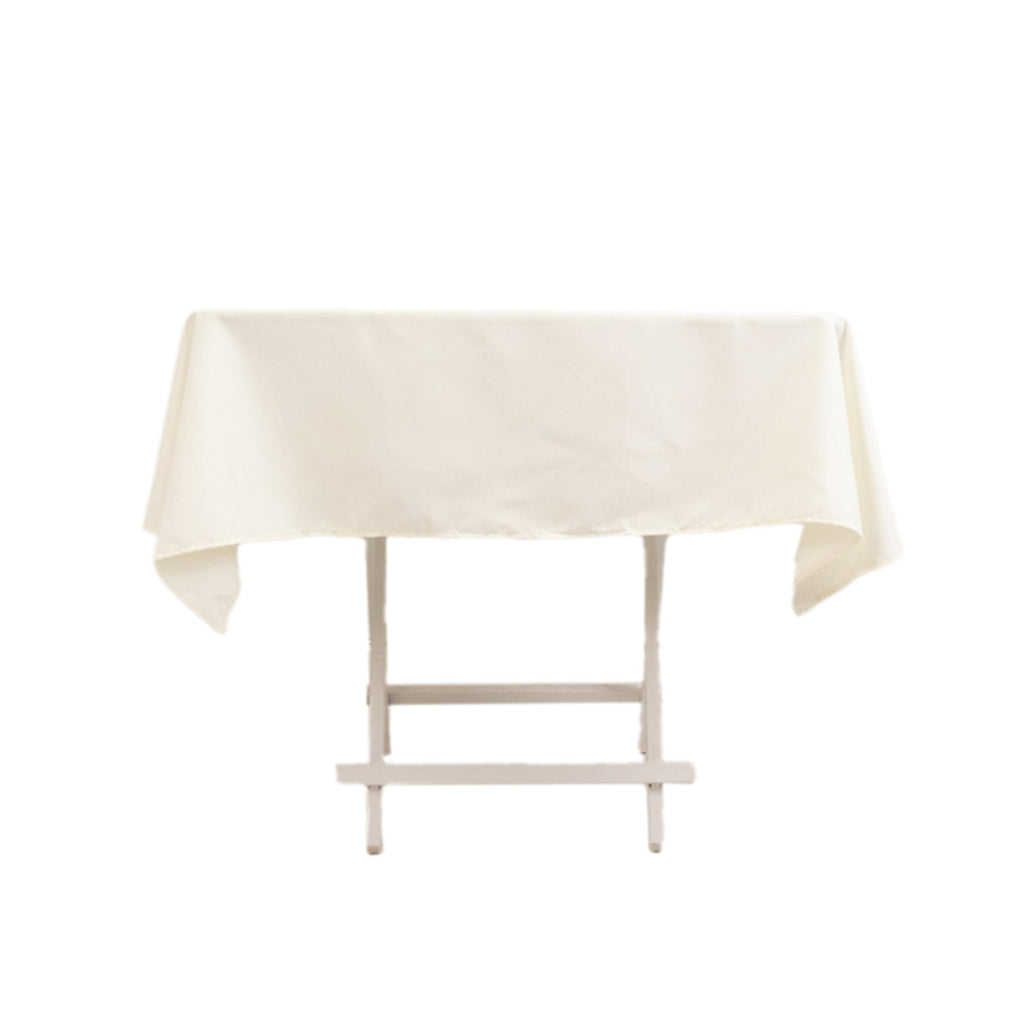 Cotton Blend 54"x54" Square Tablecloth Ivory - Wrinkle - Resistant Table Cover - Bell Racket Store