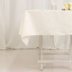 Cotton Blend 54"x54" Square Tablecloth Ivory - Wrinkle - Resistant Table Cover - Bell Racket Store