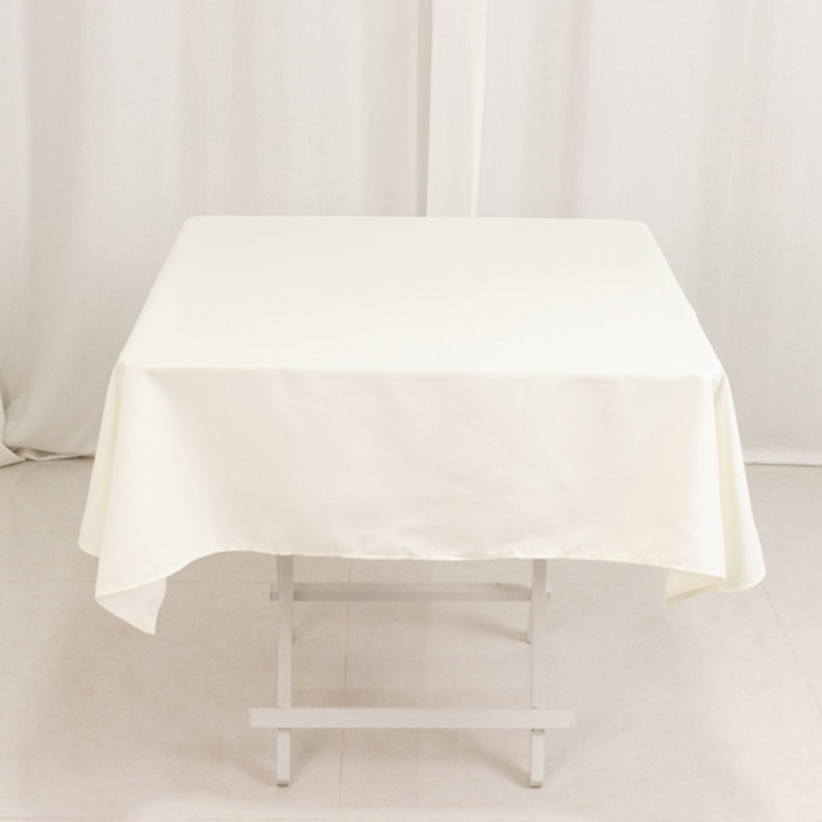Cotton Blend 54"x54" Square Tablecloth Ivory - Wrinkle - Resistant Table Cover - Bell Racket Store