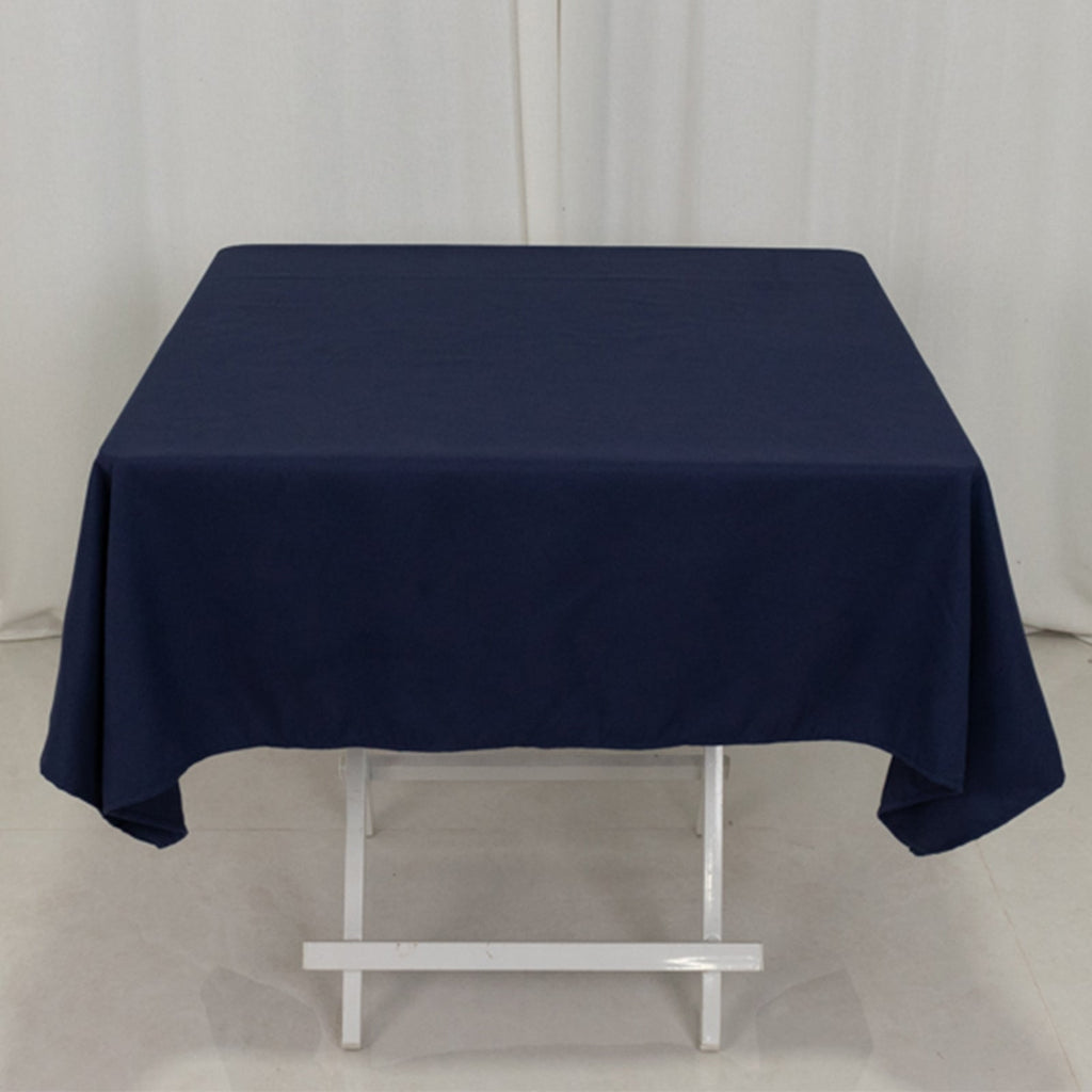 Cotton Blend 54"x54" Square Tablecloth Navy Blue - Wrinkle - Resistant Table Cover - Bell Racket Store